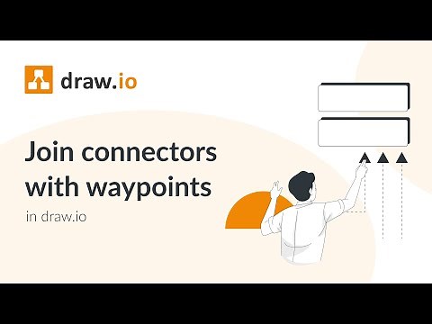 How to join connectors with waypoints in draw.io