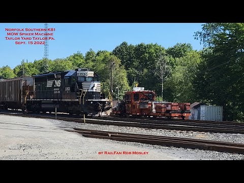 Norfolk Southern Rail Gang replacing rail at Taylor Yard Taylor Pa. Sept. 15 2022 #railfanrob