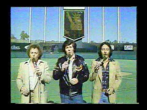 The Lettermen sing National Anthem's, 1980 World Series Philadelphia & Kansas City game 5