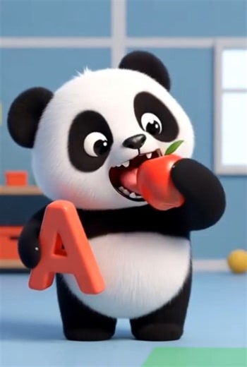 A for Apple | Alphabets with Panda #toodlersvideo #kidslearning #funny #alphabet #aforapple