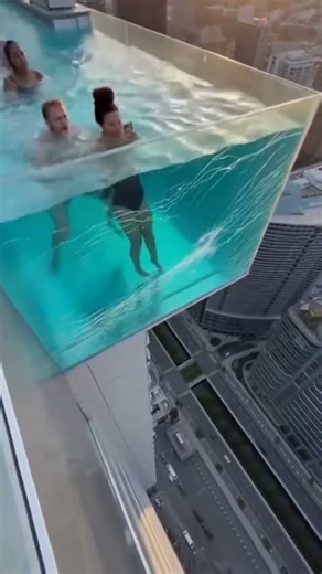 Glass Pool Above the City Cracks — Water Rushes Out in Seconds 😳