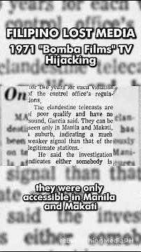 FILIPINO LOST MEDIA: 1971 Bomba Films TV Hijacking #filipino #lostmedia #mystery #hijacking