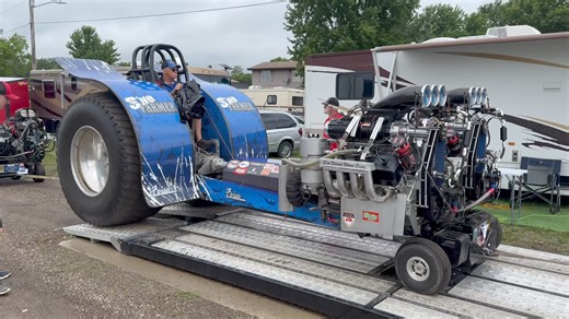 Sno Farmer and Feisty Farmer getting ready! | NTPA Truck and Tractor Pulling