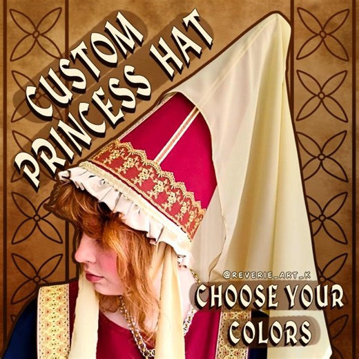 Custom Colors Medieval Hennin Princess Hat | Renaissance Costume Accessory - Etsy