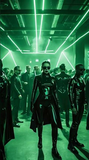 Matrix-Inspired Latex Party | Cyberpunk Fashion in Futuristic Underground Club