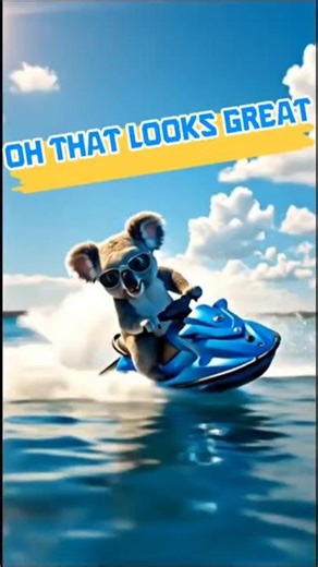 (Part 21) Koala riding the waves 🌊 #KoalaShow #OceanAdventure #SubscribeNow