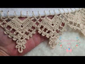 crochet edging/edge on the dishcloth ESPERANÇA #177 step by step @DamianaSilva