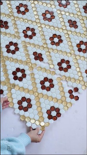 Hexagon Vitreous Glass Pattern Mosaic Tile | Modern Wall & Backsplash Design