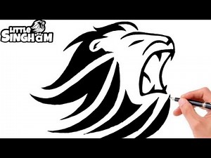 HOW TO DRAW LITTLE SINGHAM LION TATTOO STEP BY STEP / LITTLE SINGHAM TATTOO DRAWING EASY