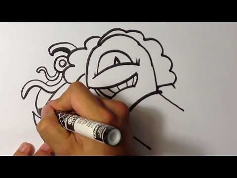 Graffiti Drawing Demo - Easy Pictures to Draw