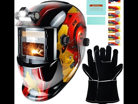 TRQWH Welding Hood Auto Darkening Welding Helmet with Light True Color 1/1/1/2 Top Optical Clarity