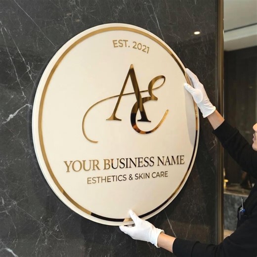 Custom Backlit Acrylic Business Sign, Backlit Sign, Business Sign, Round Sign, Backlit Company Logo Sign, Neon Signs for Office, Shop Sign - Etsy