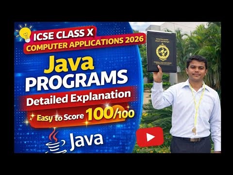 Most Predicted Java Programs for ICSE X 2026 Computer Applications in Java | #java #important 
