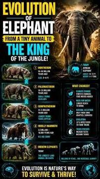 From Moeritherium to Elephant: A 50 Million Year Transformation #science #millionyears