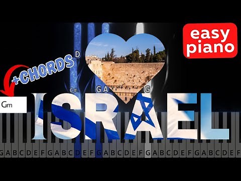 Hatikvah. התקווה. Easy piano tutorial with chords. National anthem of Israel.