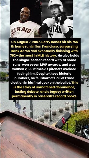 Barry Bonds: Record-Breaker Without a Plaque