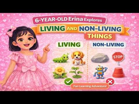 🌱 Living and Non-Living Things for Kids | Learn with 6-Year-Old Erina 💖