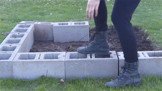 Lay cinder blocks in your backyard (amazing!)