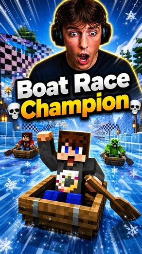 Can he beat this impossible boat track? 🚤 #minecraft #gaming