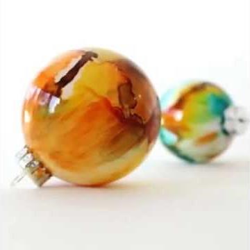 Easy Alcohol Ink Glass Ornaments