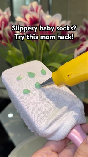 Slippery Socks? Try This! #diy #lifehack #mom #like #live #shortvideo momhack #babies #useful