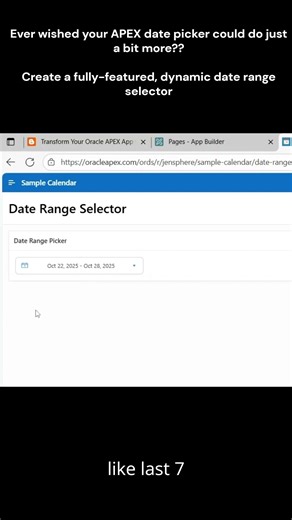 Transform Your Oracle APEX App with a Sleek Custom Date Range Picker – No Plugin Needed! #orclapex