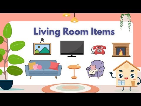 Living Room Items | Kids English Vocabulary