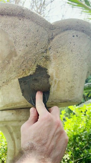 Fixing Leaking Bird Bath with DRYLOK Fast Plug Hydraulic Cement