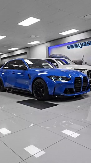 2022 BMW M3 Competition M xDrive Gentian Blue | Yas Marina Auto