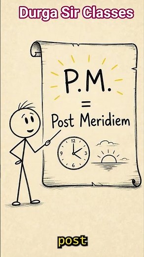 Why Do We Say A.M. & P.M.? 🤔 | AM PM Meaning Explained in 30 Seconds | Durga Sir Classes #Shorts