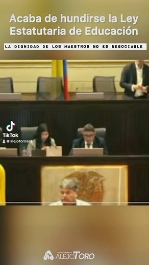 154 reactions · 7 comments | Se hundió la #LeyEstatutariaDeEducación. Un proyecto del ley modificado en Senado que le convirtió en una ley retrógrada, perjudicial, que no beneficiaba a nuestros profesores y estudiantes. Felicito a @fecode.colombia y @adida.antioquia por defender la dignidad de la educación en Colombia. No vamos a descansar hasta lograr una verdadera ley que proteja a estudiantes y maestros. | Alejo Toro | Facebook