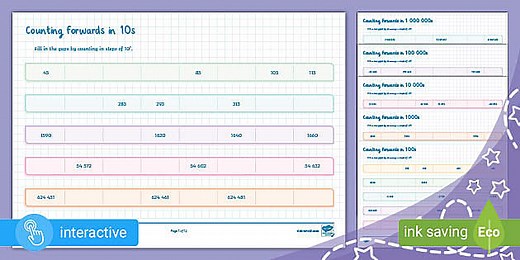 Counting Forwards and Backwards in Powers of 10 (Ages 9 - 10)