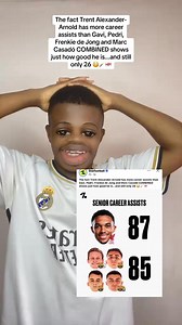 285K views · 3K reactions | The fact Trent Alexander-Arnold has more career assists than Gavi, Pedri, Frenkie de Jong and Marc Casadó COMBINED shows just how good he is...and still only 26 彩gbeng | Arthur Jr | Facebook