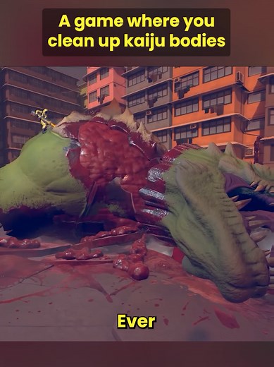 In this game you clean up massive monsters 💪 (🎮: Kaiju Cleanup) #gaming #kaiju #cleanup