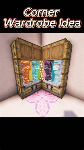 Corner Closet/Wardrobe Idea #minecraft #shorts