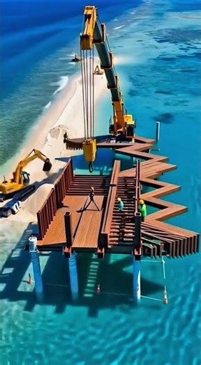 Emerald Shallow Atoll in USA — Luxury villa, zigzag walkway #watervilla # #luxurybeachhouse #shorts