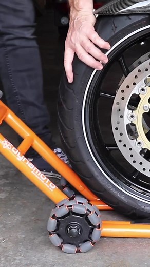 Easy Motorcycle Moving in Your Garage with Omnidirectional Freedom