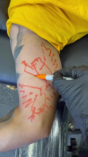 Inner Bicep Dove Tattoo Transformation