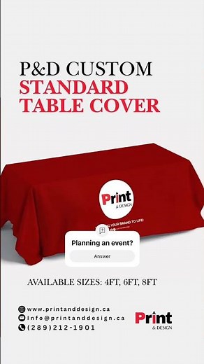 P&D Custom Standard Table Cover | Print and Design