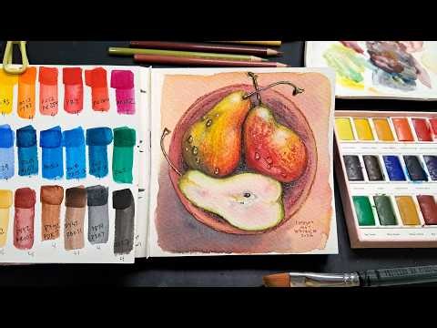 How to Paint Stunning Pears with the NEW Arrtx 24 Watercolor Set |Step-by-Step Tutorial