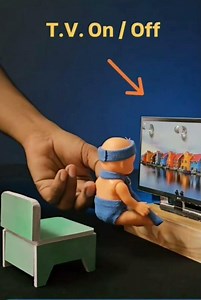 New science project working model automatic TV stop to near to seen .t.v.