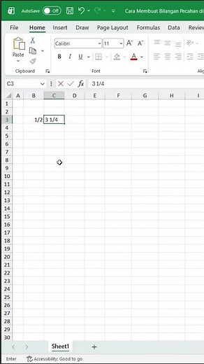 How to Create Fractions in Excel #computertutorial #excel #exceltips #exceltutorial