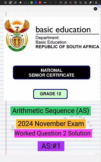 Grade 12 Math: Arithmetic Sequence Nov 2024 Exam Solution | NSC | IEB | iCampSA