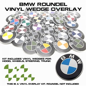 Premium Badge Roundel Emblem for BMW Vinyl Decal Overlay DIY Kit