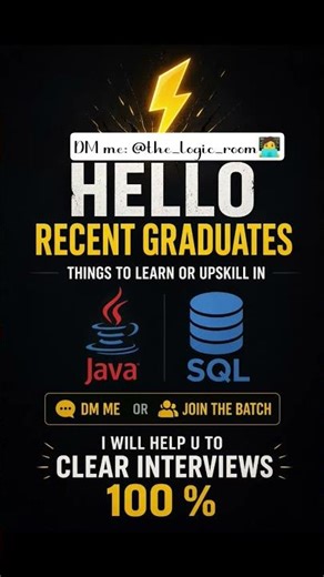 Learn Java & SQL from Basics 🧑‍💻 I’ll guide you step-by-step and help you clear interviews #java