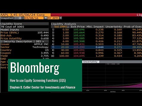 Using the EQS Function for Stock Selection on Bloomberg