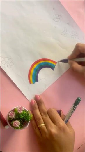 Easy and simple cover/front page design 🌈 #shorts #art #frontpage #schoolproject #flowerdesign