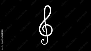 Doodle Musical NOTES Element Animation, Overlay, on Alpha Channel, Loop