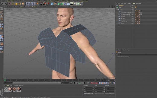 【C4D】如何给人物穿衣服&Cloth Tag>Dress-o-matic