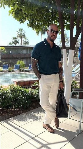 How to style linen pants with a polo #mensfashion #fashion